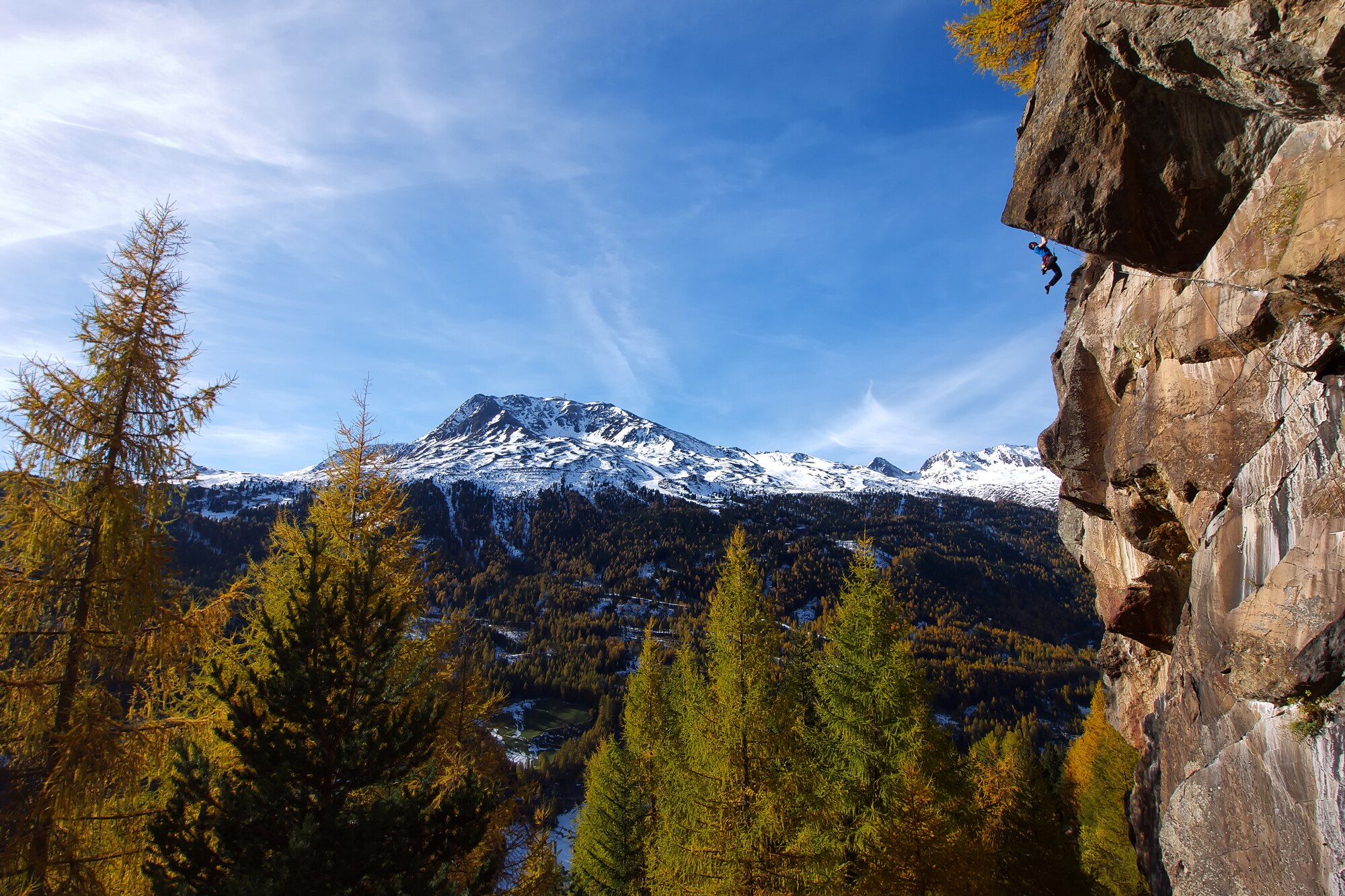 Klettern an der Moosalm im Ötztal, Tirol.
