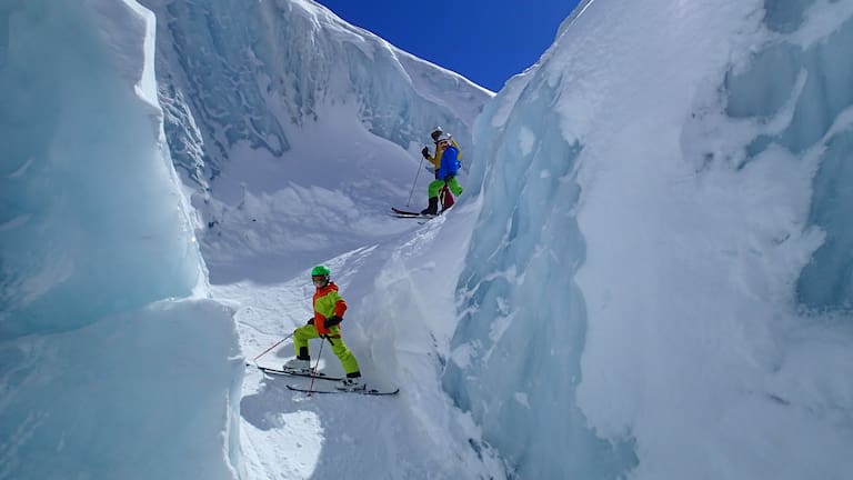 Richtig akklimatisiert kann man mit Kindern auch am Mont Blanc Skifahren!