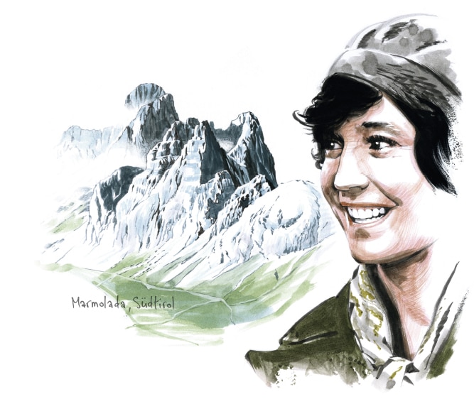 Paula Wiesinger und die große Marmolata-Südwand in Südtirol