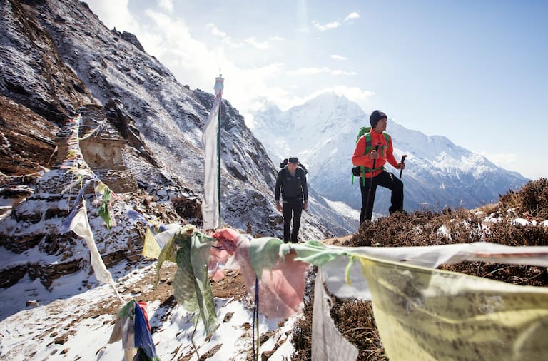 David Lama Conrad Anker Expedition Lunag Ri (6.907m) im Himalaya in Nepal.