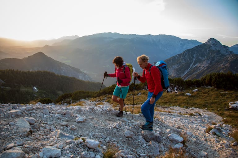 Gerlinde Kaltenbrunner und Max Berger am Weg zum Gipfel des Großen Priels