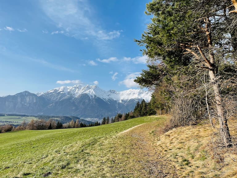 Das Naturschutzgebiet Rosengarten bei Patsch oberhalb von Innsbruck ist schon schneefrei.