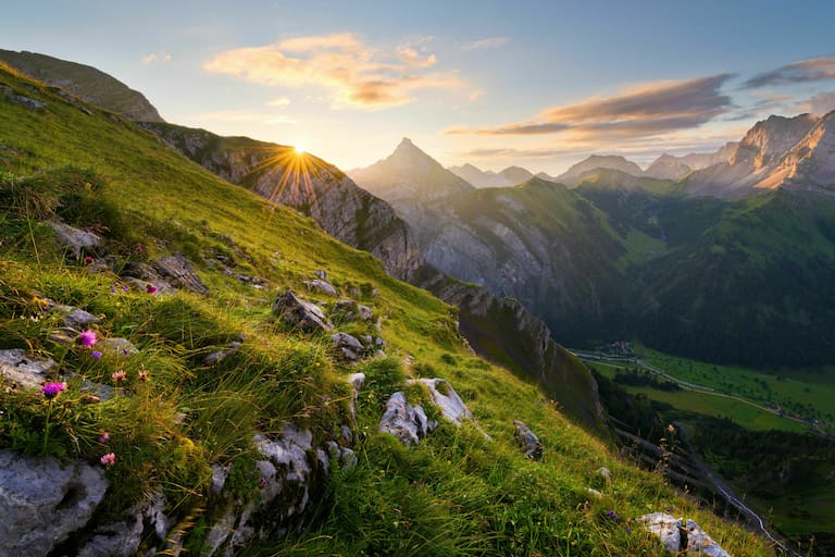 Sonnenaufgang im Karwendel in Tirol