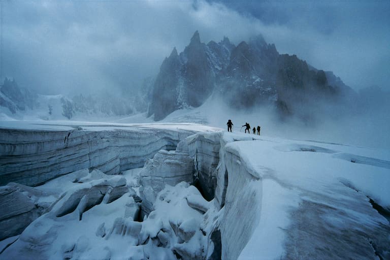 Im Spaltengewirr des Glacier du Géant am Mont Blanc
