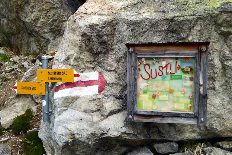 Unterwegs zur Sustlihütte in den Urner Alpen in der Schweiz