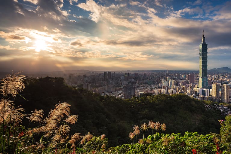 Blick auf Taiwans Hauptstadt Taipeh