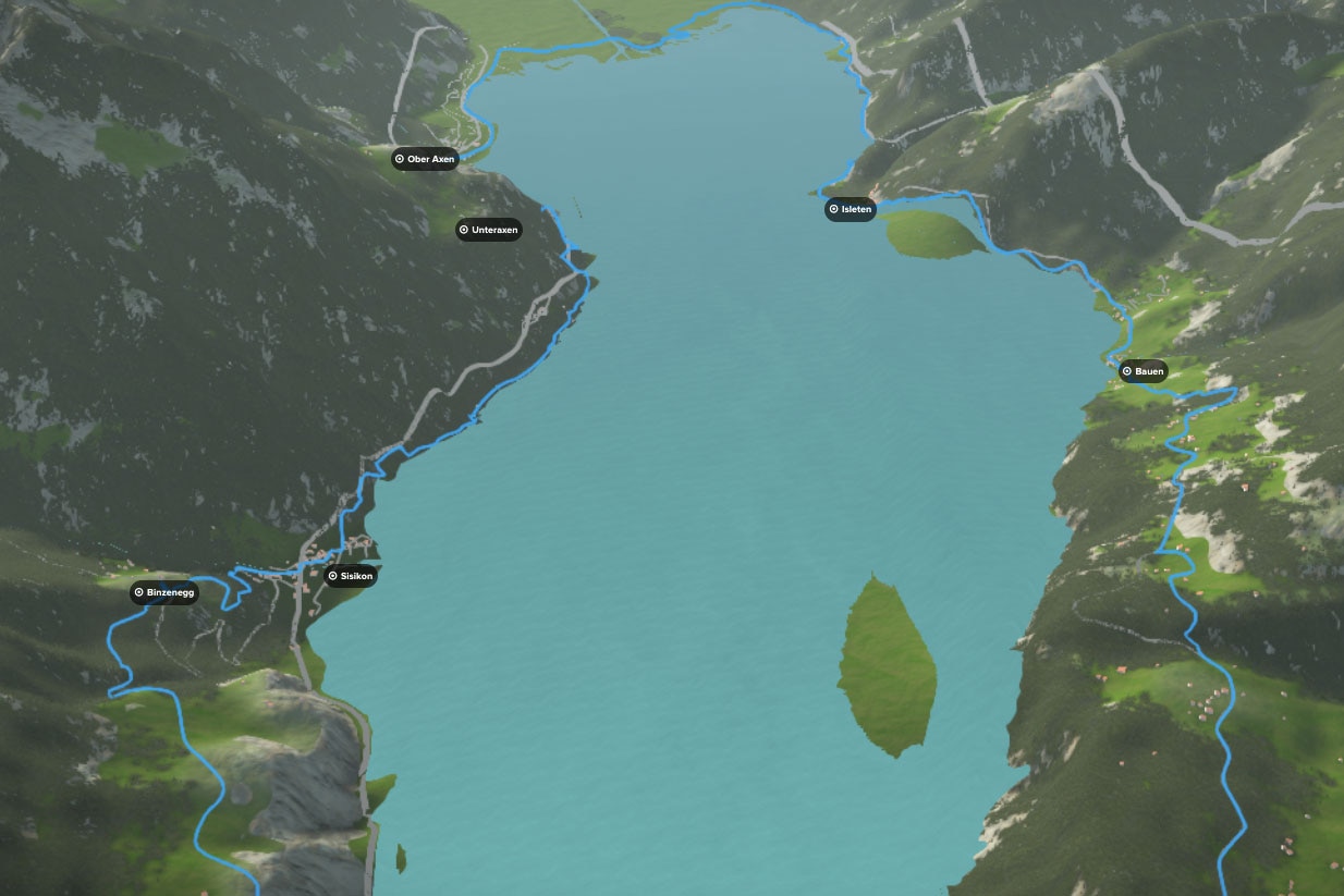 3D-Kartenausschnitt: Weg der Schweiz am Vierwaldstättersee