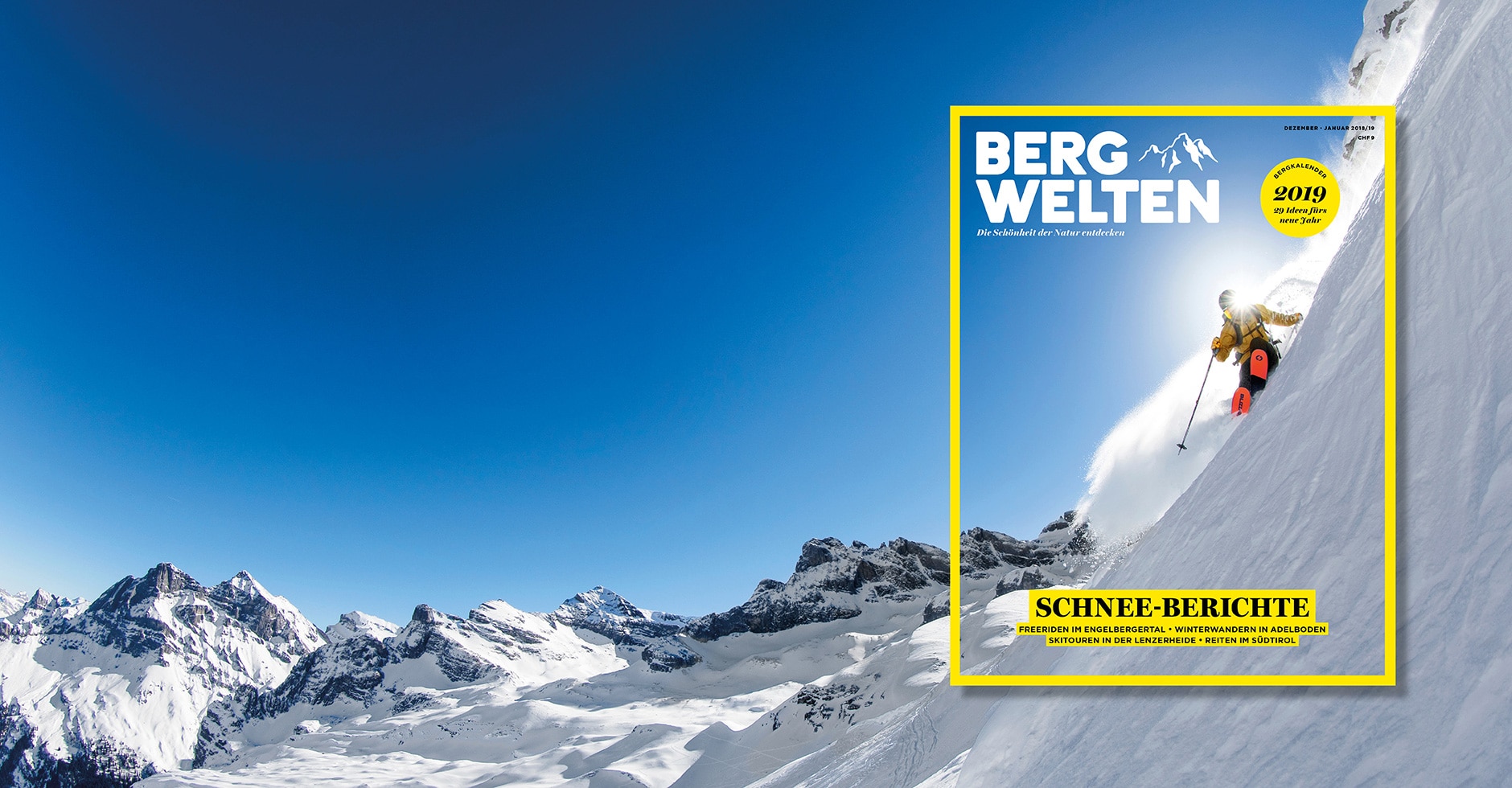 Das neue Bergwelten Magazin Schweiz (Dezember/Januar 2018/19)