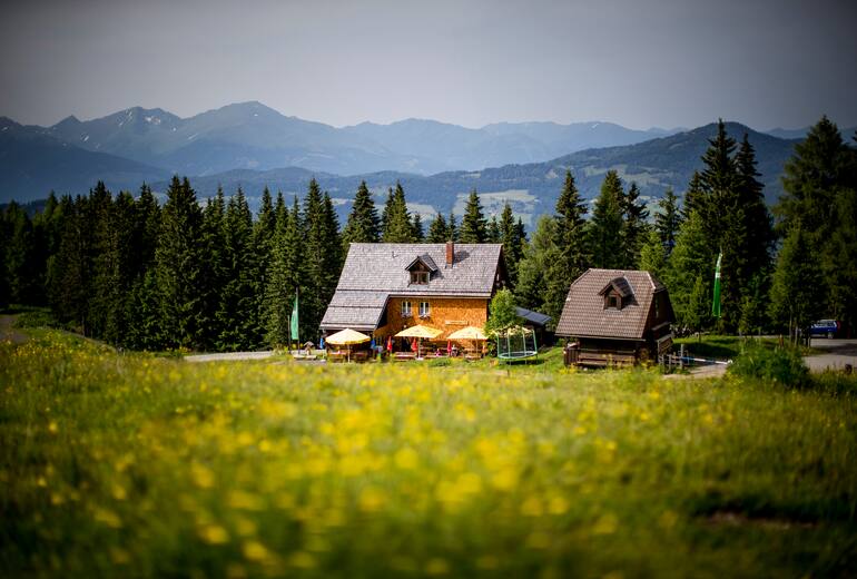 Die urgemütliche und bewirtschaftete Murauer Hütte (1.583 m) liegt auf der idyllischen Frauenalpe.