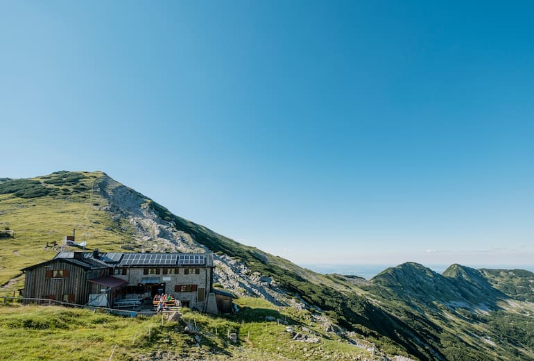 Die Weilheimer Hütte auf 1.946 m Höhe