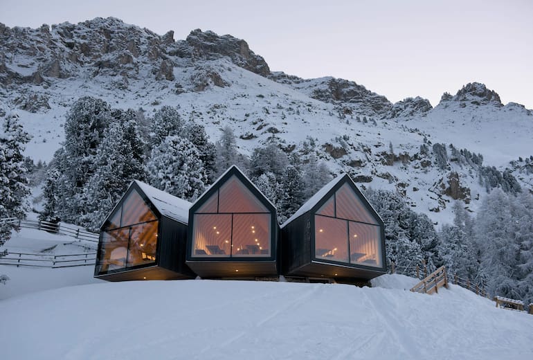 Die Berghütte Oberholz im Winter
