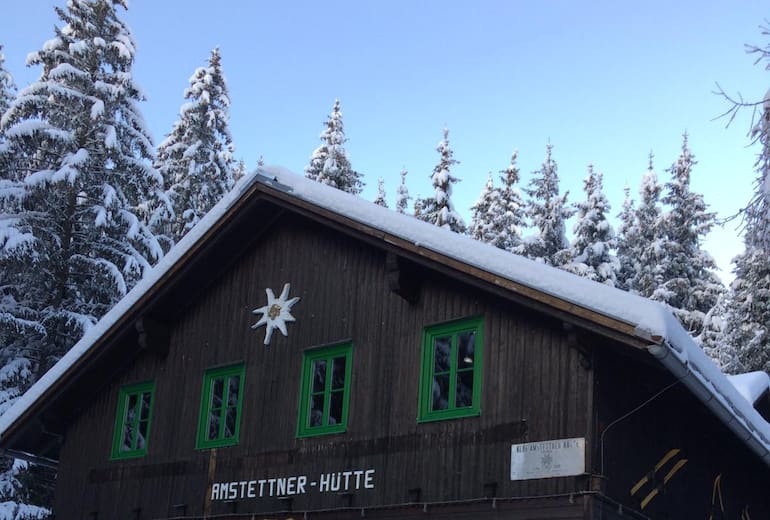 Amstettner Hütte im Winter