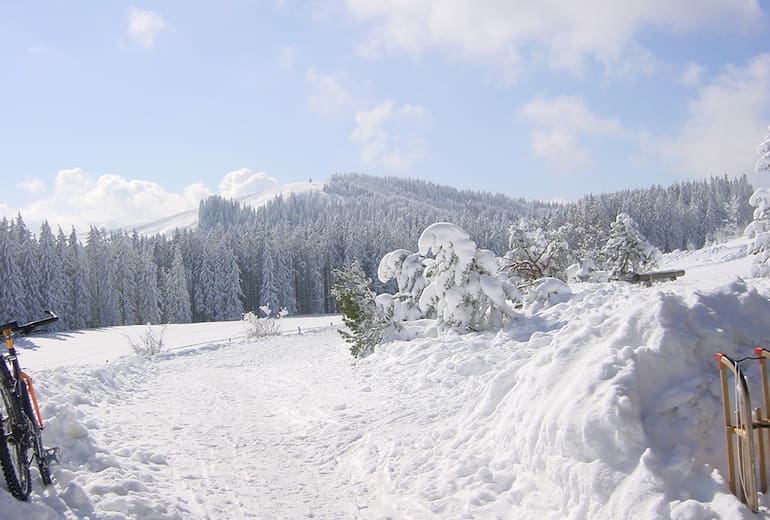Aussicht vom Blomberghaus im Winter
