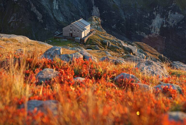 Glecksteinhütte im Herbst